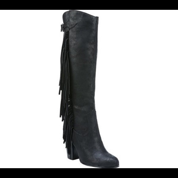 carlos santana black knee high boots